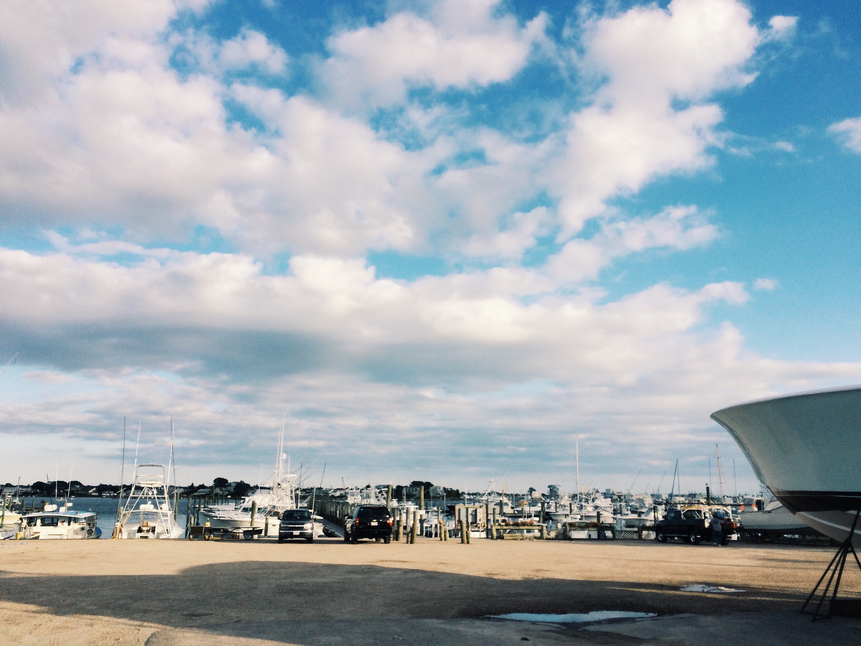 The backdrop of my office; the marina at Snug Harbor